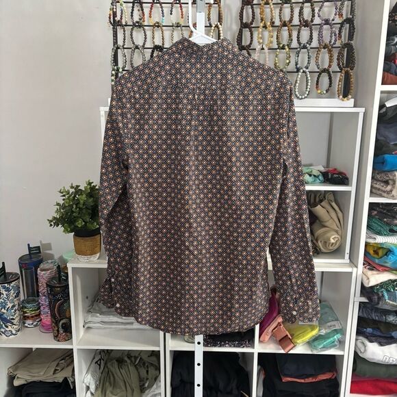 J. Crew Black and Orange floral Casual Button Down Shirt size small - Picture 5 of 7